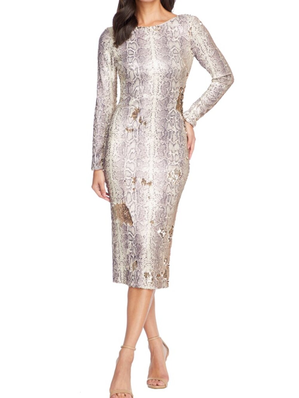 Dress the Population Emery Python Print Midi Dress size XS New with Tags